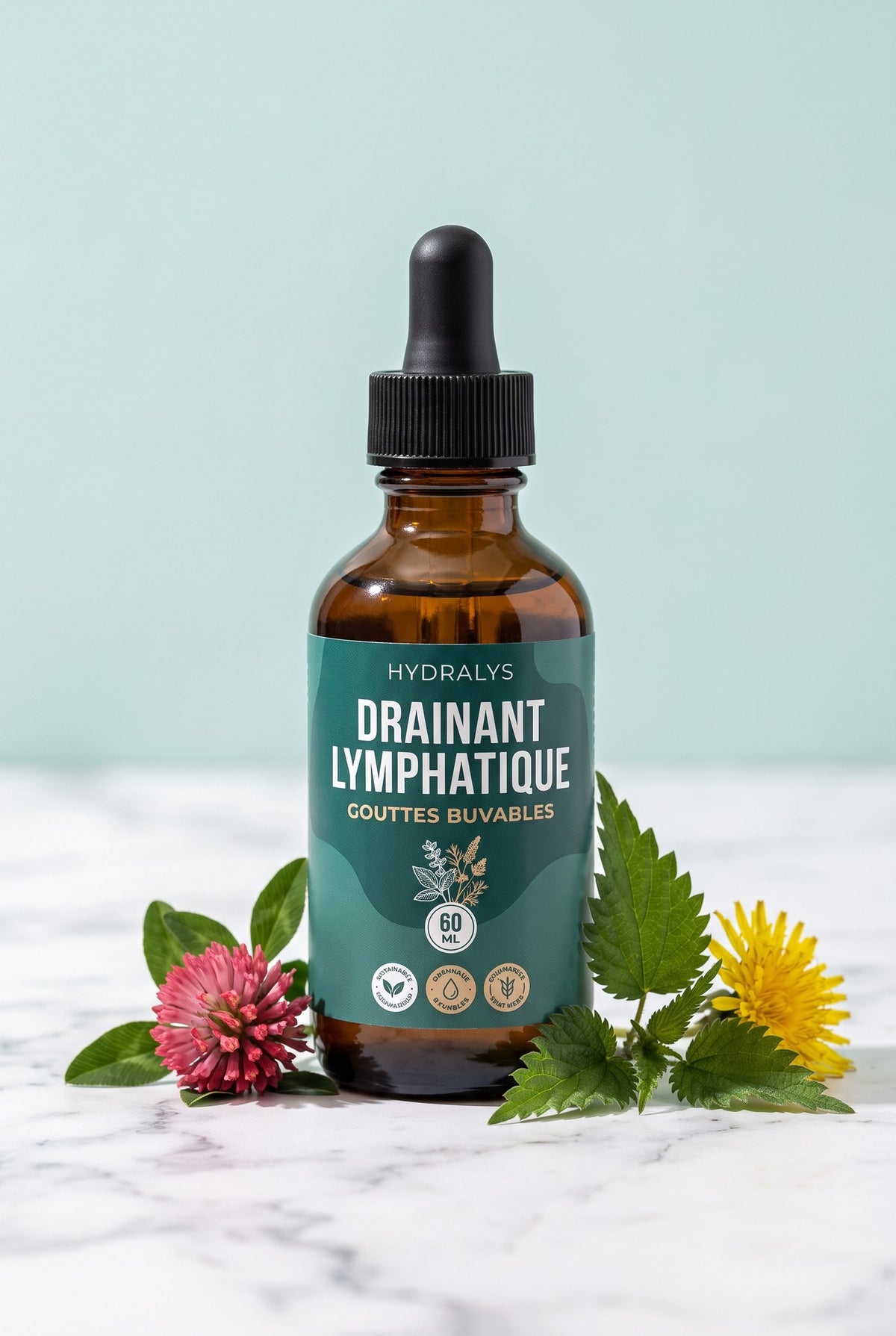 Hydralys, drainant lymphatique en gouttes, flacon de 60 ml